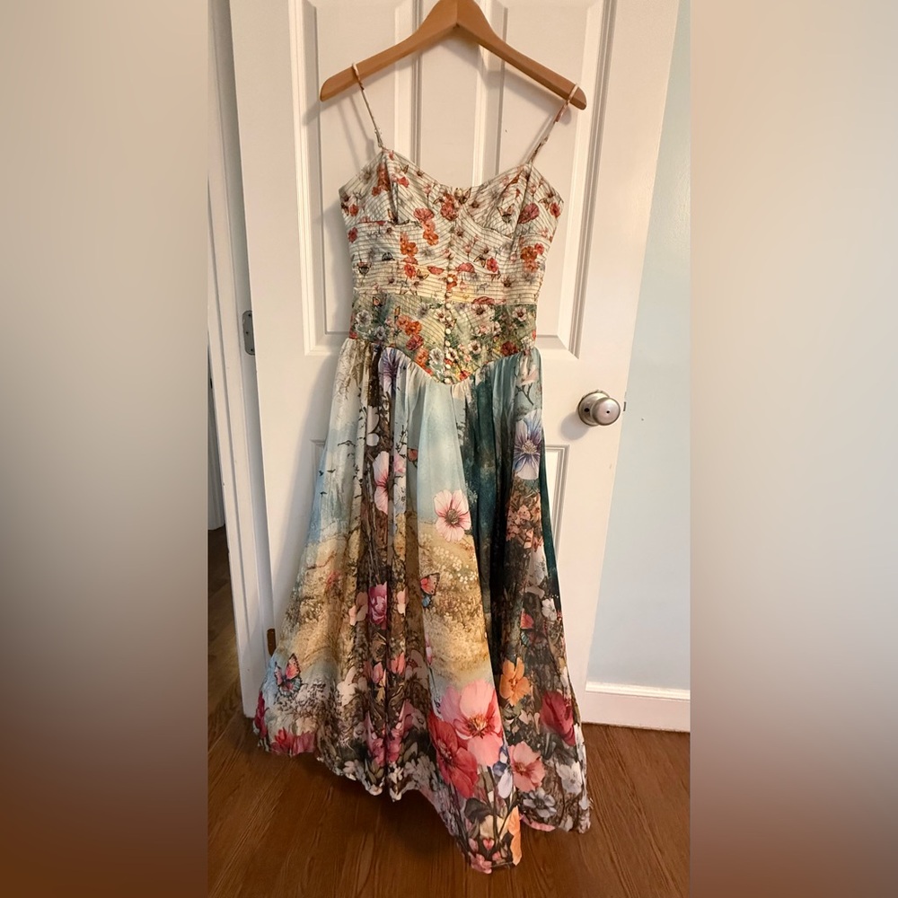 Anthropologie The Muse Basque-Waist Midi Dress Size S - Picture 3 of 7